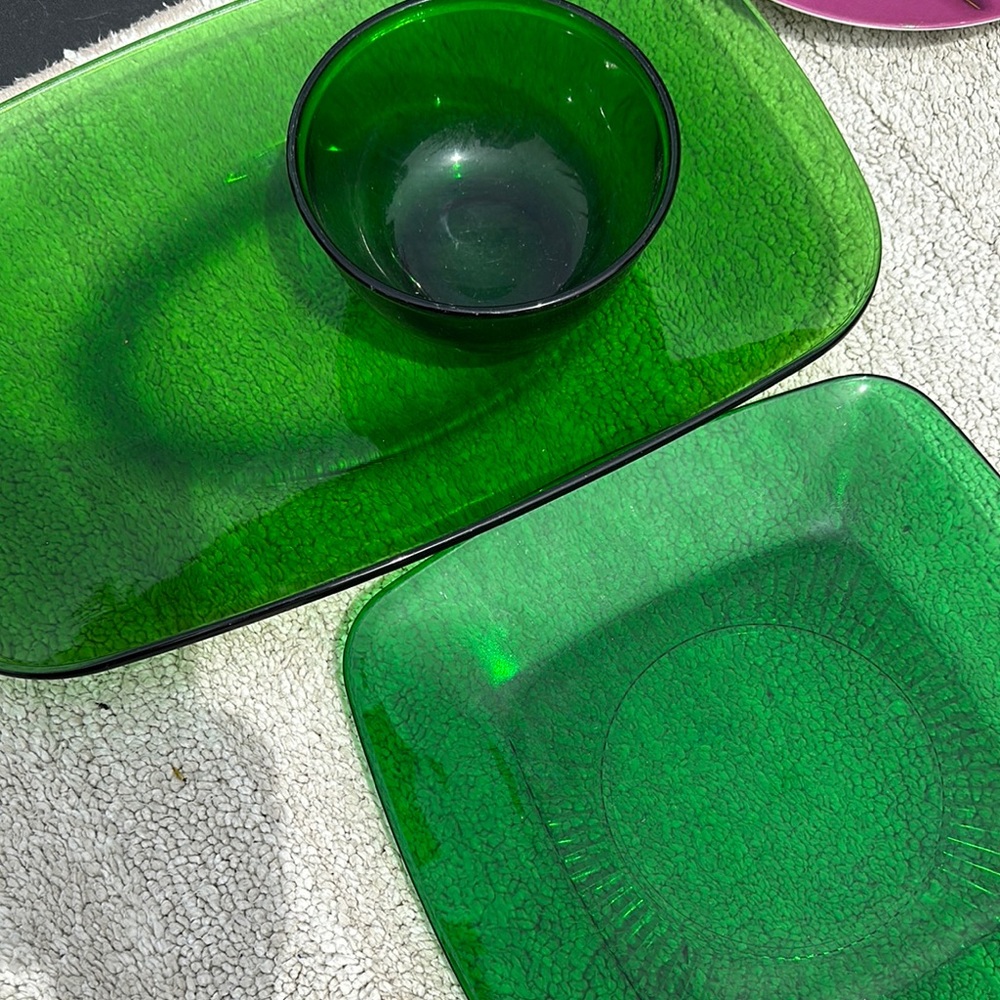 Depression Green Glass Dining Set